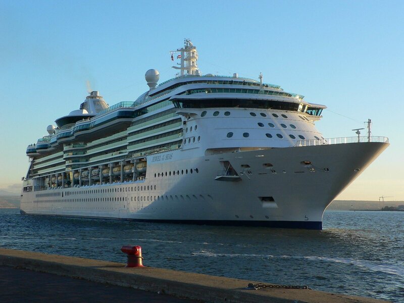 Cruise Ship at Dock — White, Serene, Afternoon