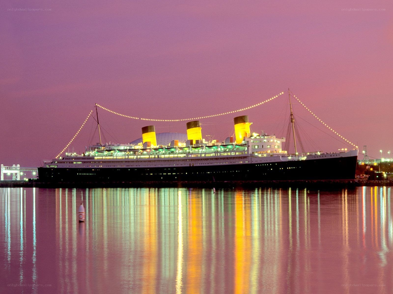 Cruise ship at dusk