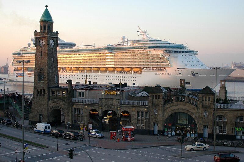 Cruise ship at Hamburg port