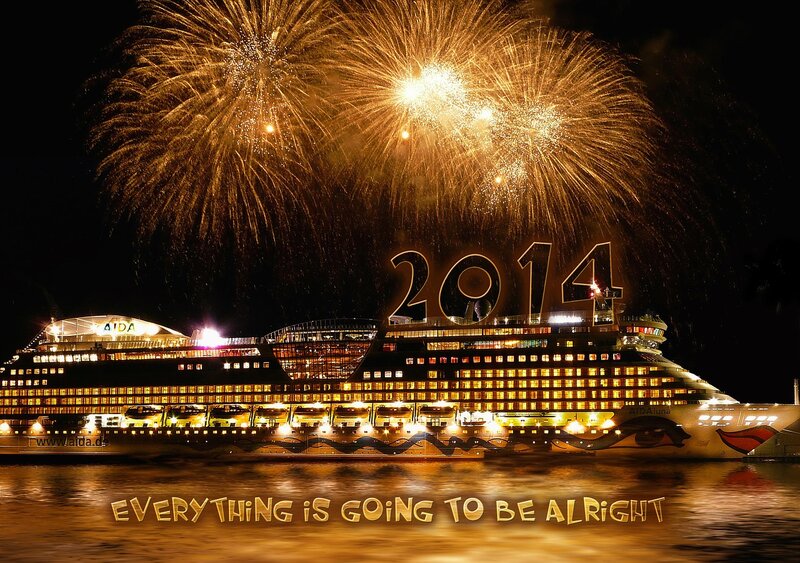 Cruise Ship at Night — Black, Celebratory