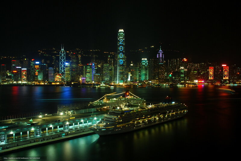 Cruise Ship at Night — Black, Dramatic, Photograph