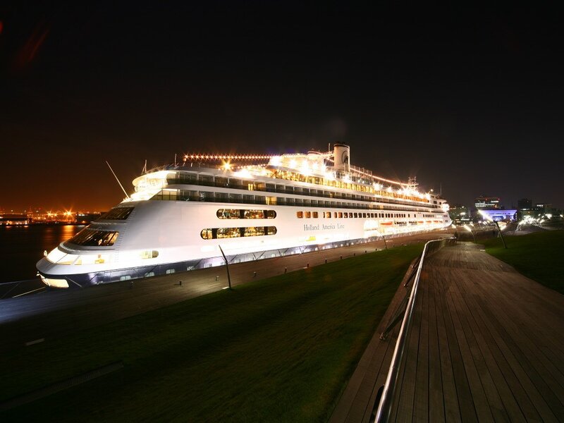 Cruise Ship at Night — White, Serene