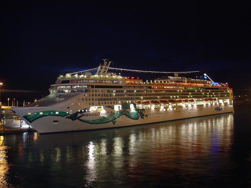 Cruise Ship at Night — White
