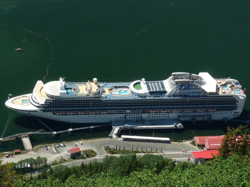 Cruise Ship at Port — Green