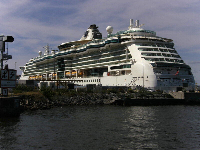 Cruise Ship at Port — White, Calm, Afternoon, Photograph, Dock