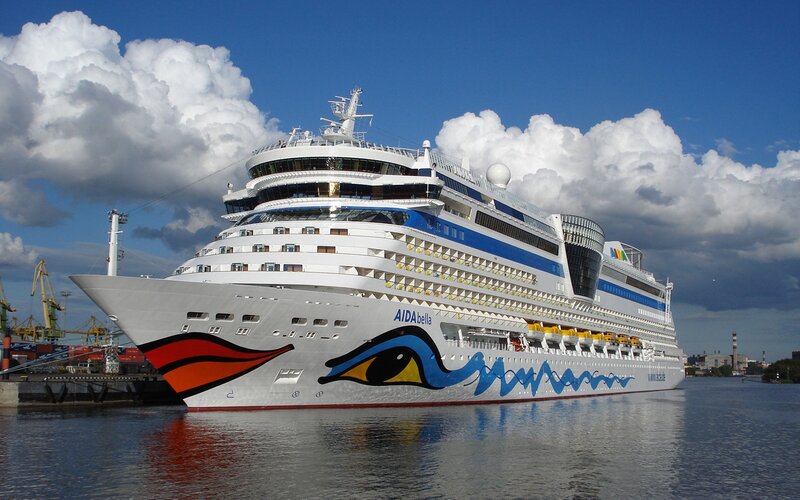 Cruise Ship at Port — White, Dramatic, Afternoon, Photograph