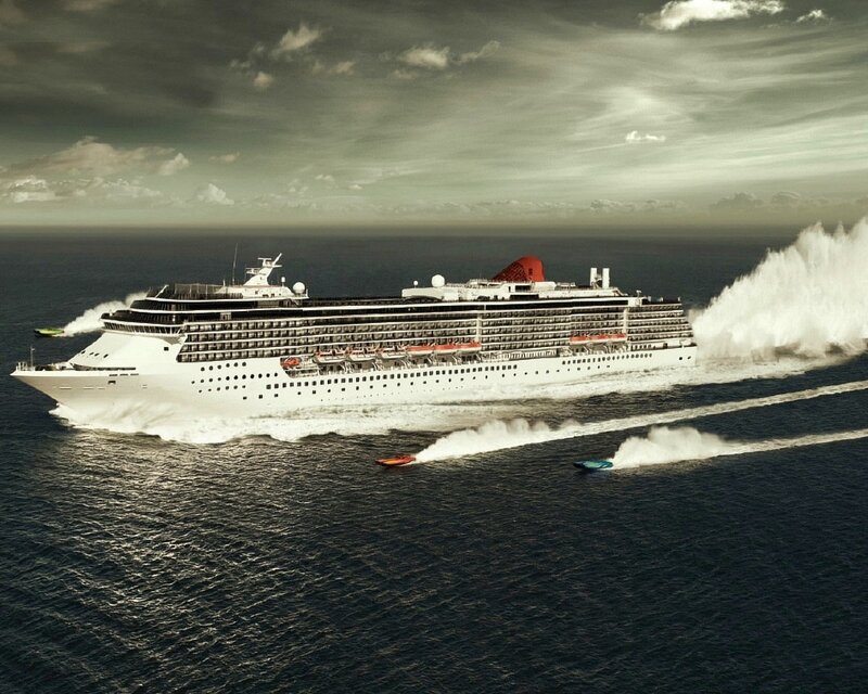 Cruise ship at sea