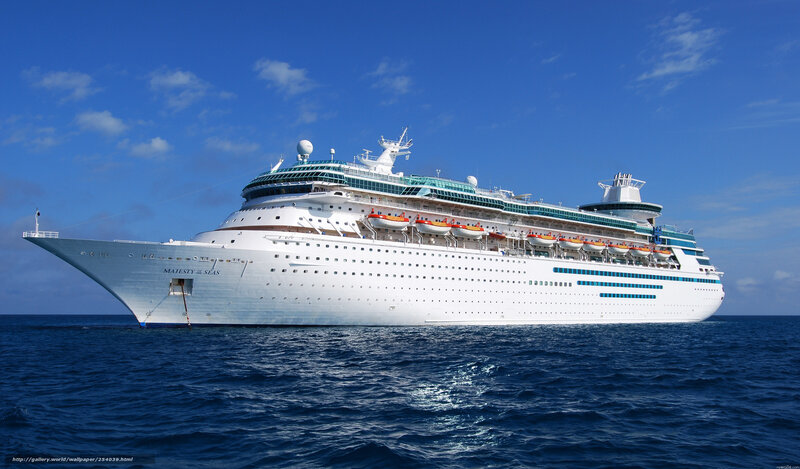 Cruise ship at sea