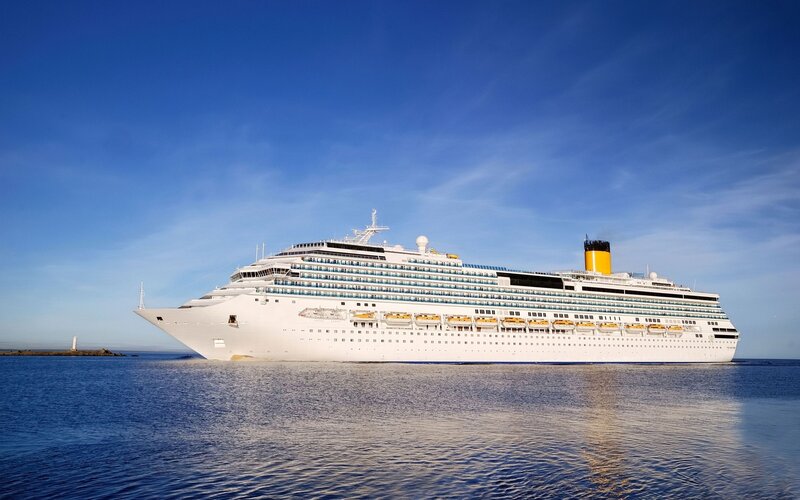 Cruise ship at sea