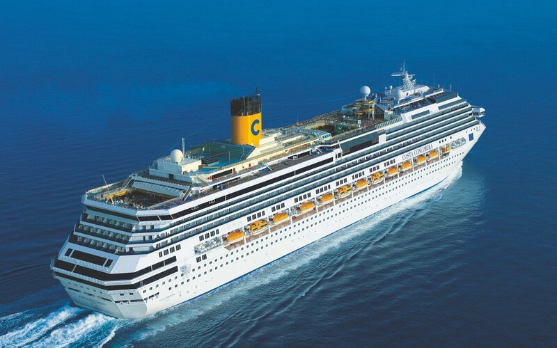 Cruise ship at sea