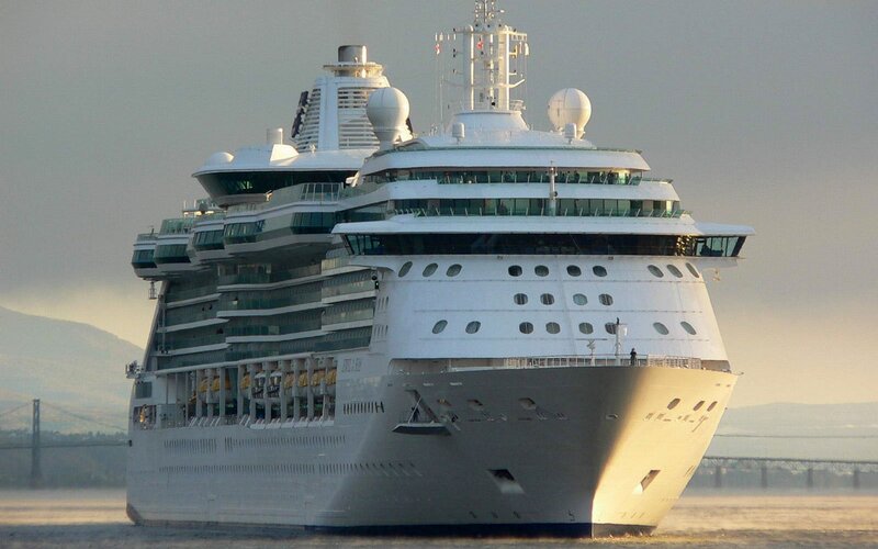 Cruise ship at sea