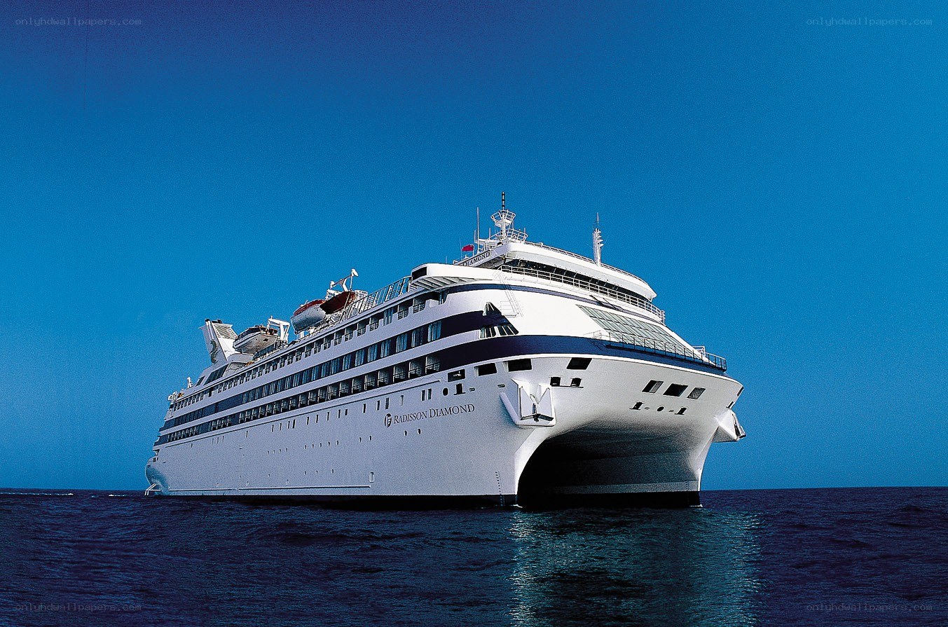 Cruise ship at sea