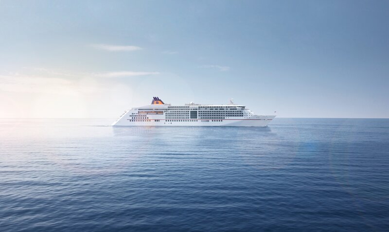 Cruise ship at sea