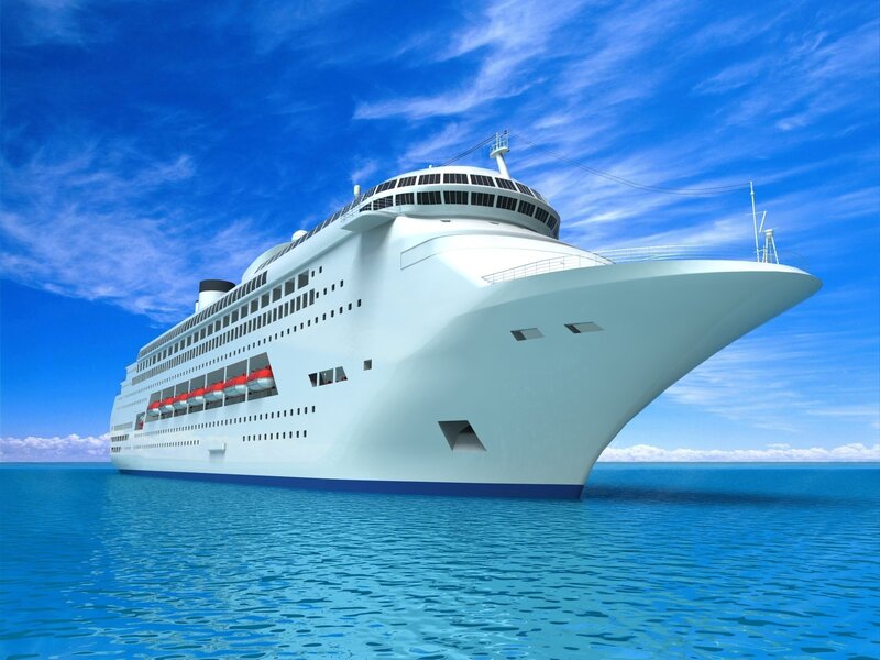 Cruise ship at sea