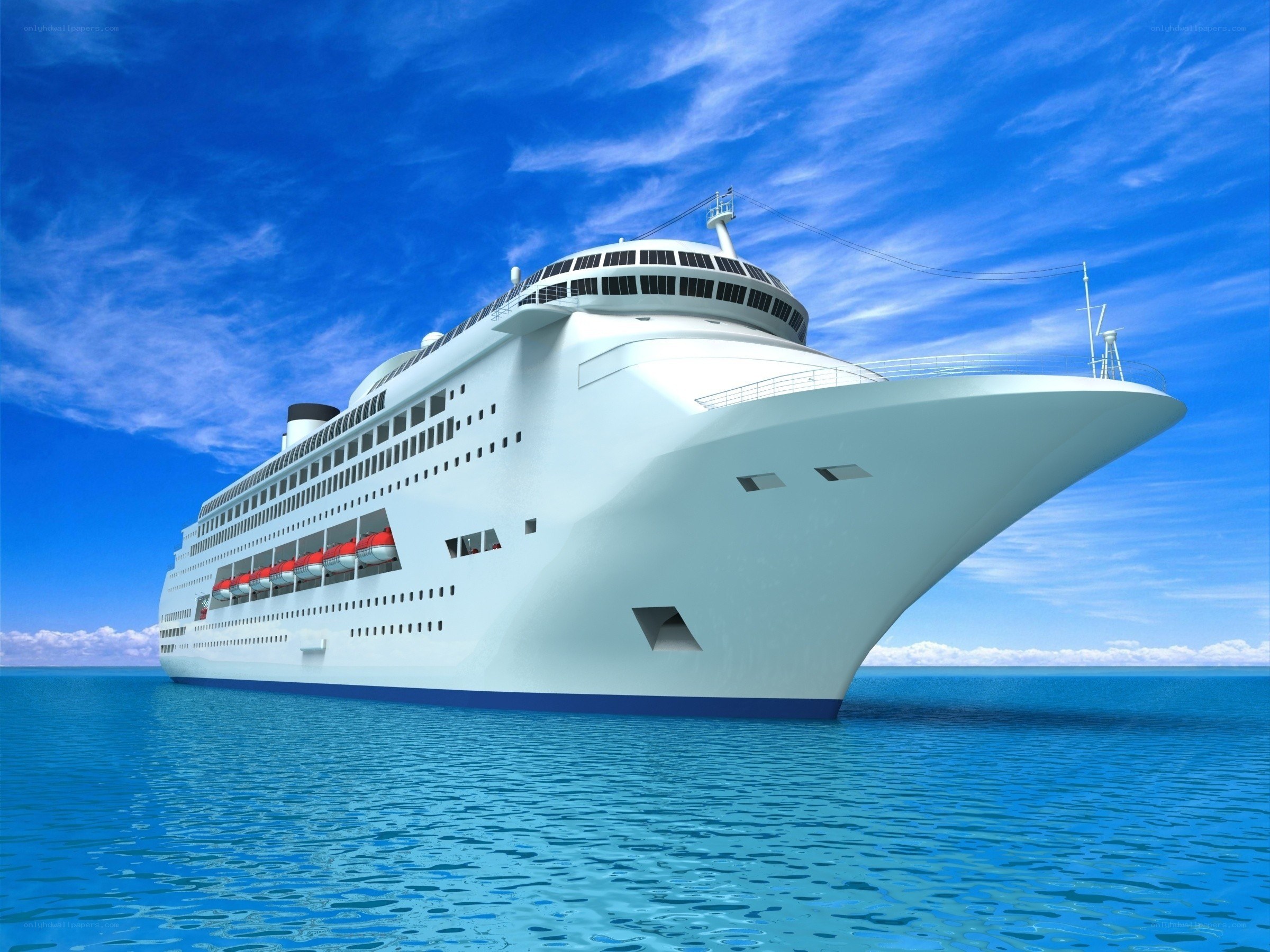 Cruise ship at sea