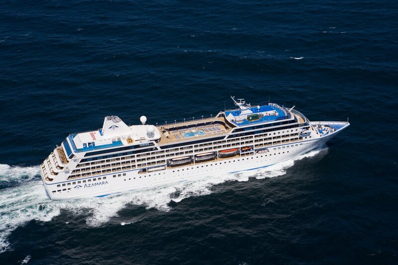 Cruise Ship at Sea — Blue, Serene, Afternoon, Photograph, Ocean, Deck