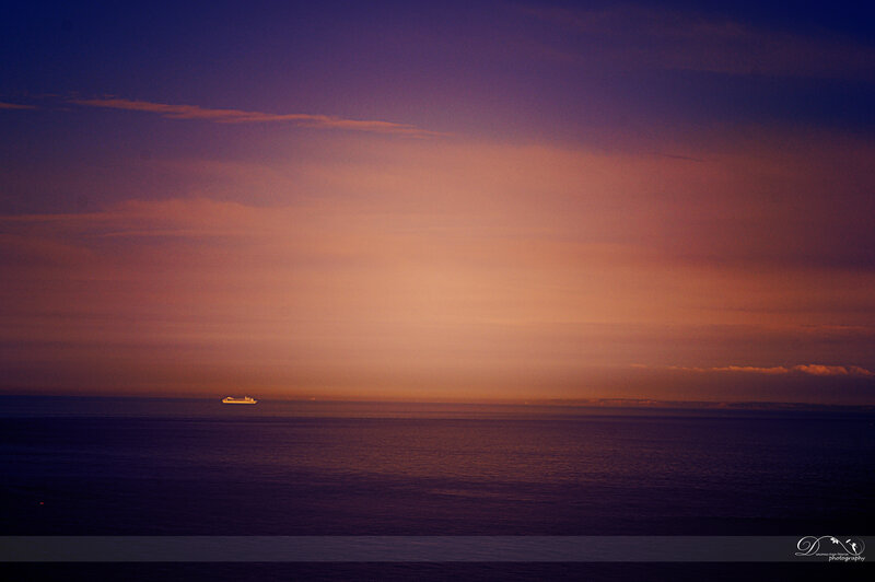 Cruise Ship at Sea — Purple