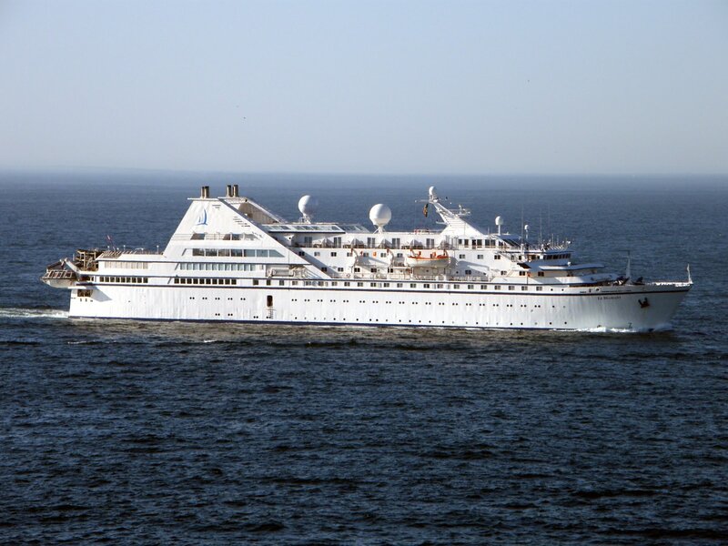Cruise Ship at Sea — White, Calm, Afternoon, Photograph, Ocean