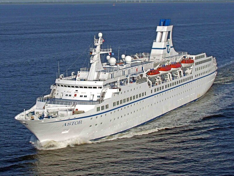 Cruise Ship at Sea — White, Calm, Afternoon