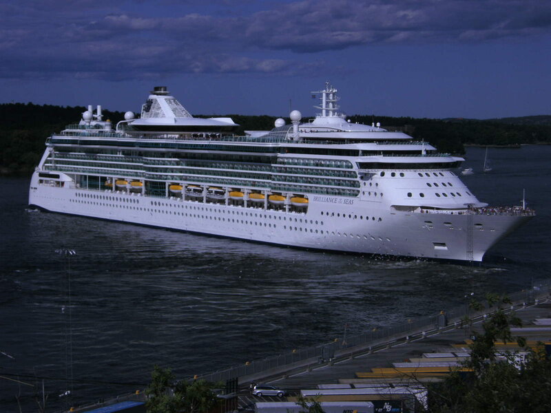 Cruise Ship at Sea — White, Dramatic
