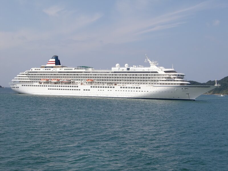 Cruise Ship at Sea — White, Serene, Afternoon, Photograph