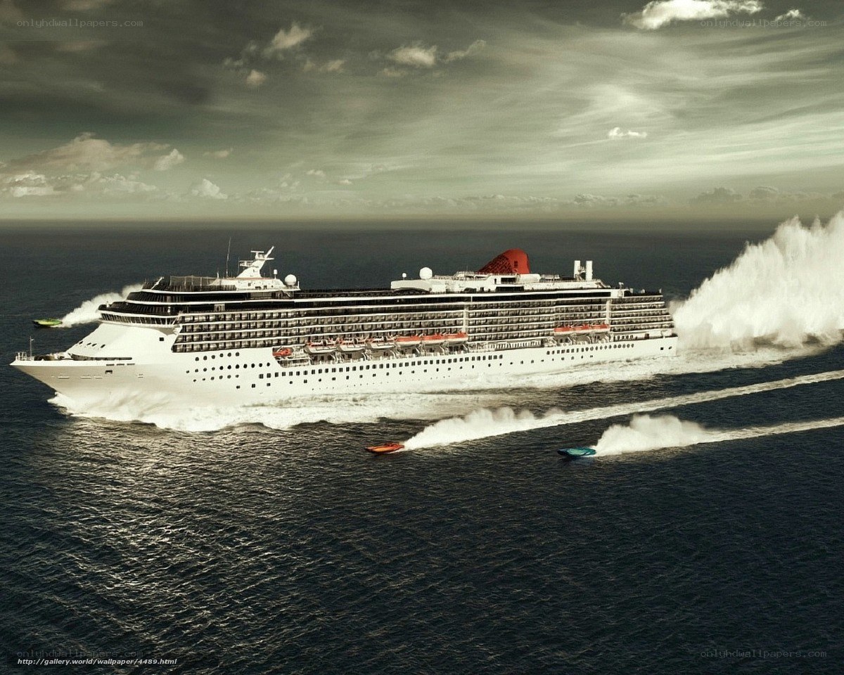 Cruise ship at sea
