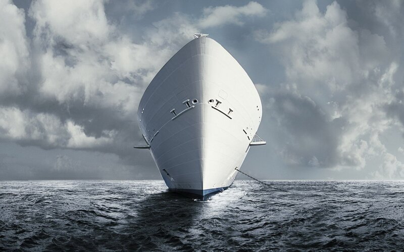 Cruise ship bow at sea