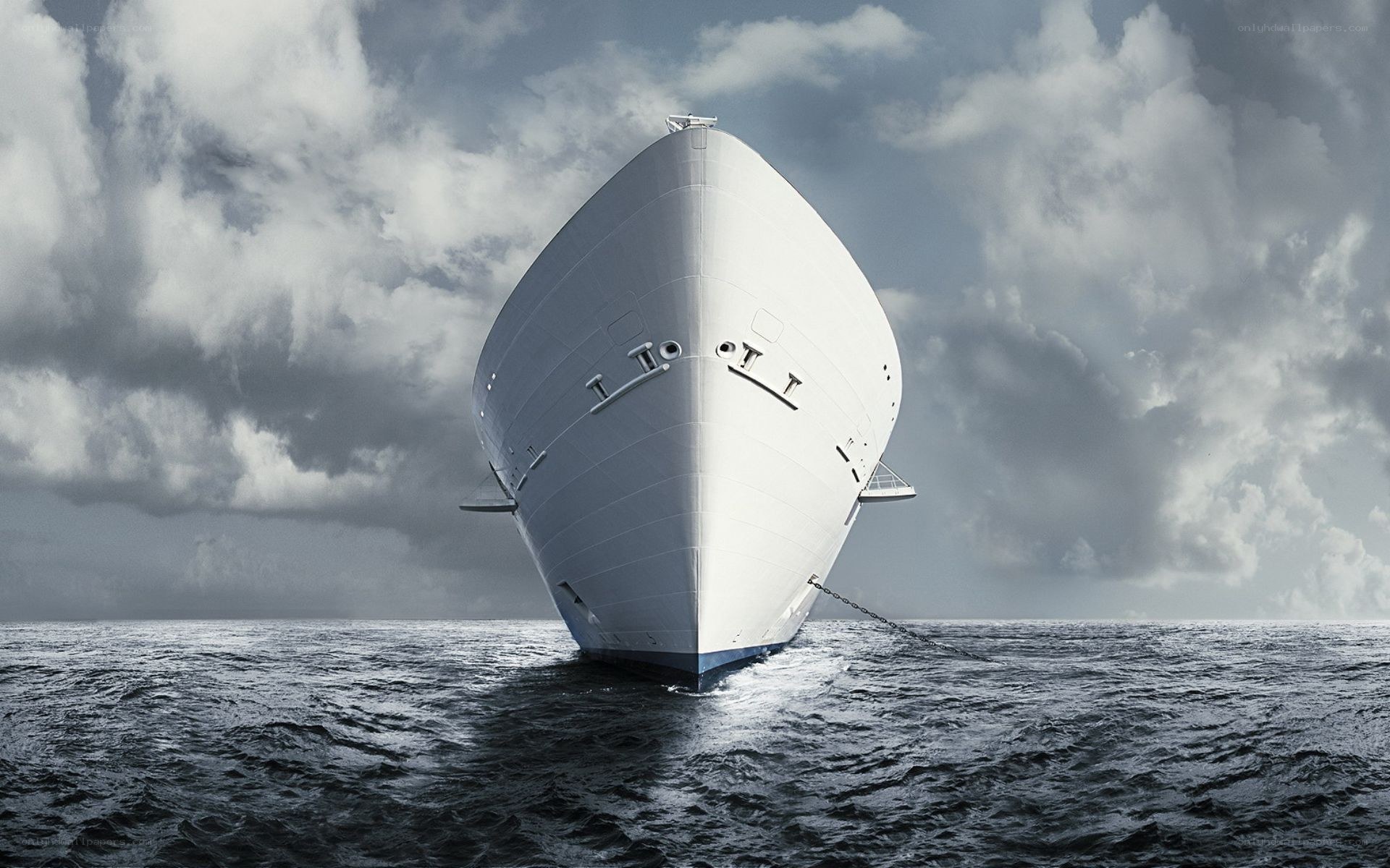 Cruise ship bow at sea