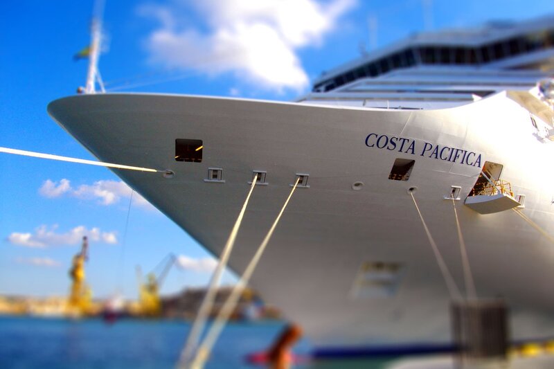 Cruise Ship Bow — Blue, Serene