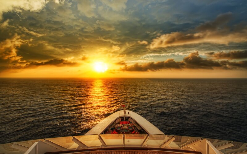 Cruise Ship Bow — Orange