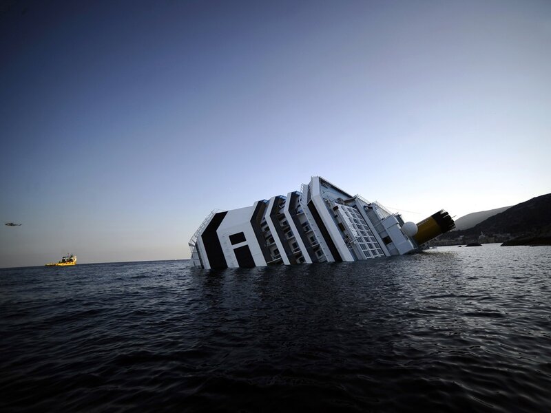 Cruise ship capsized at sea