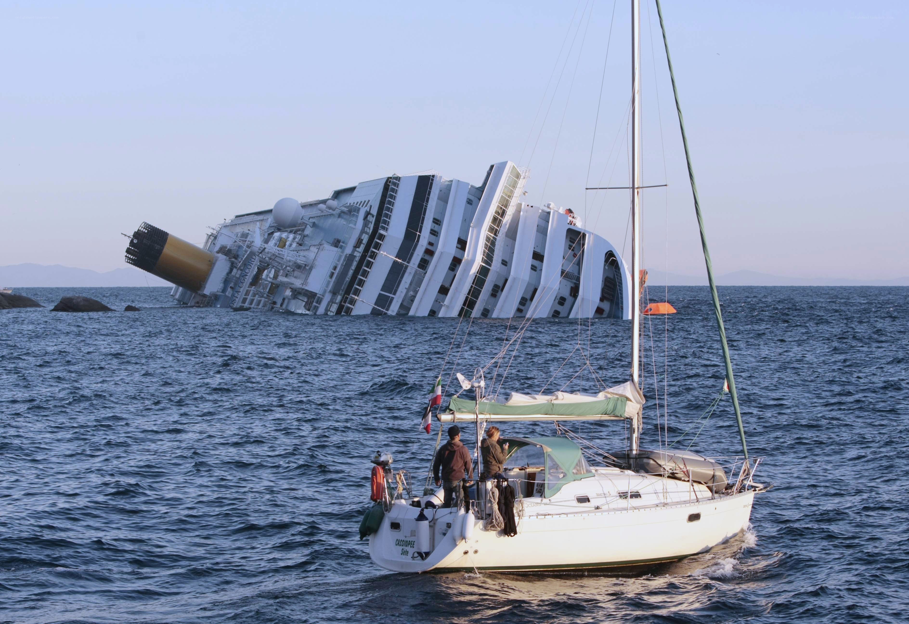 Cruise ship capsized at sea