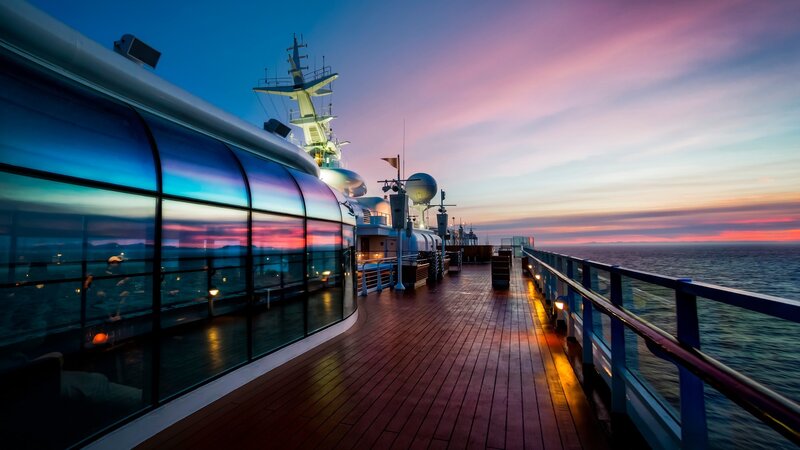 Cruise Ship Deck at Sunset