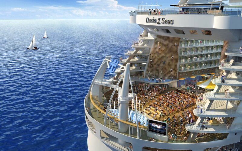 Cruise Ship Deck — Blue, Serene, Afternoon, 3d Render, Sailboats