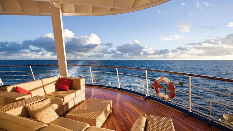 Cruise Ship Deck — Blue, Serene, Afternoon, Photograph
