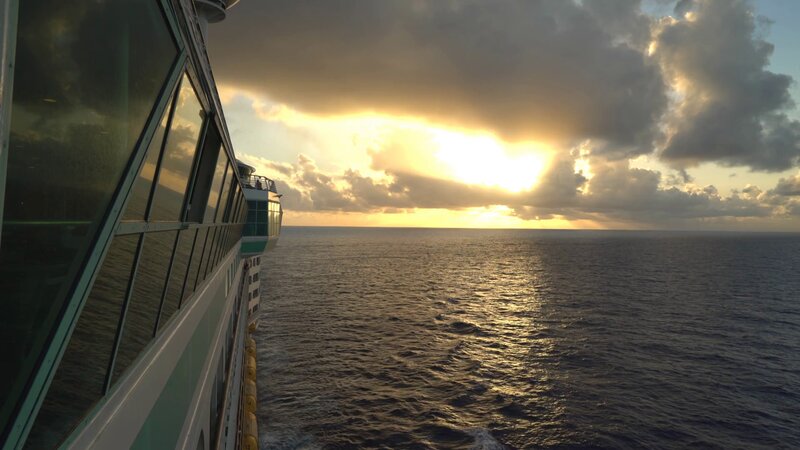 Cruise Ship Deck — Blue, Serene, Sunset