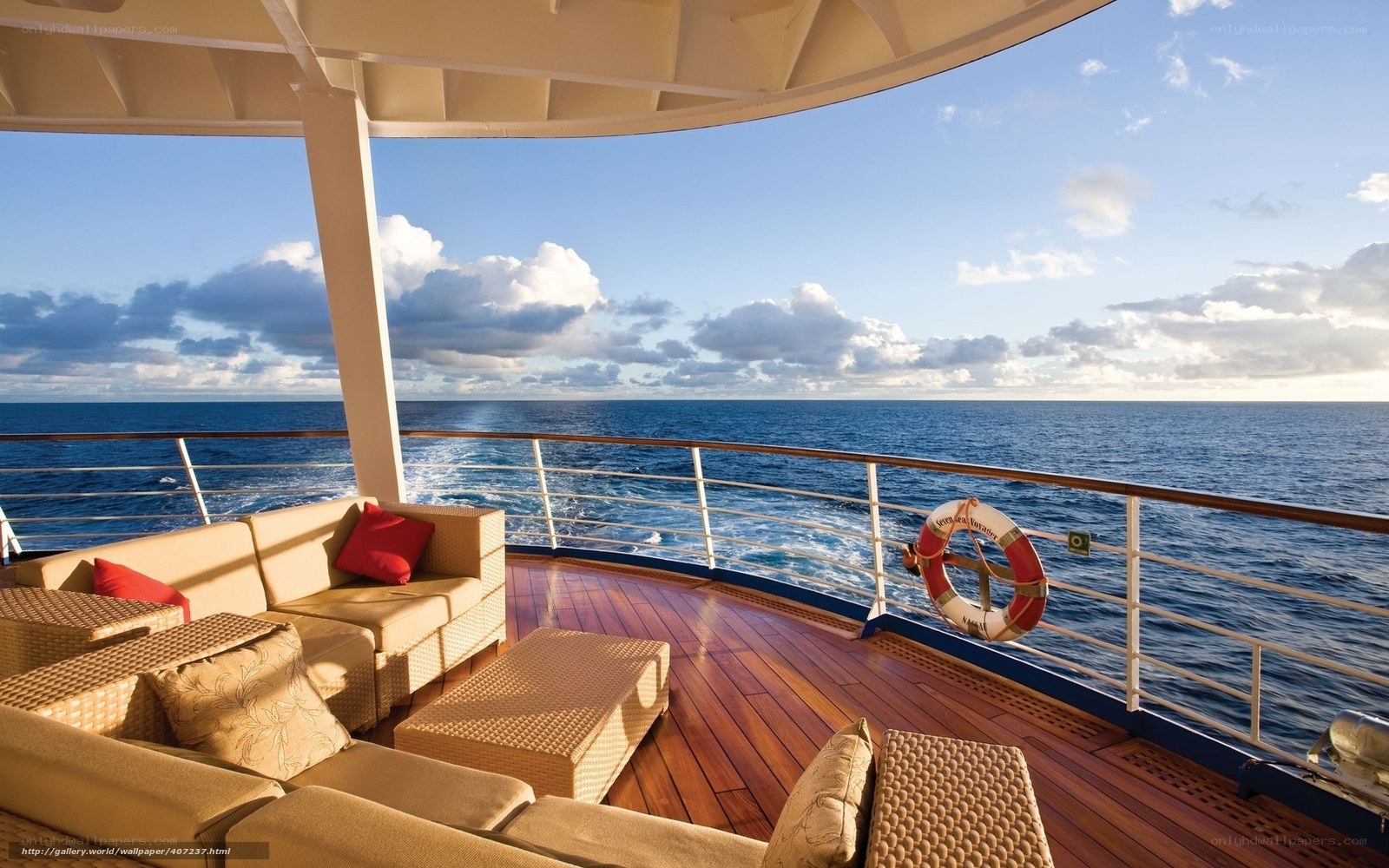 Cruise ship deck with ocean view