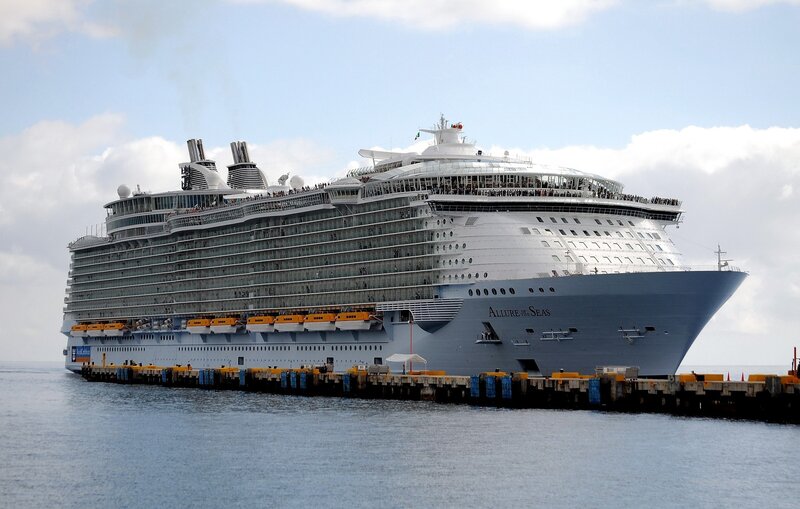 Cruise ship docked at port