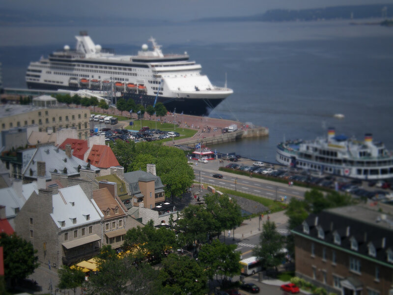 Cruise ship docked in port