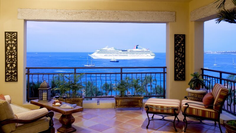 Cruise Ship from Balcony — Blue