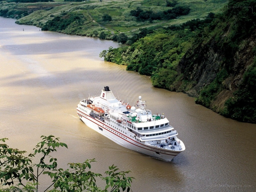 Cruise ship in a river