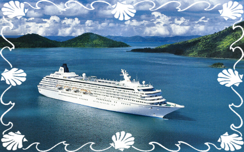 Cruise Ship in Bay — Blue, Serene, Afternoon