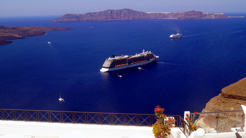Cruise Ship in Blue Sea