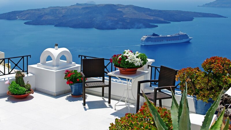 Cruise Ship in Caldera