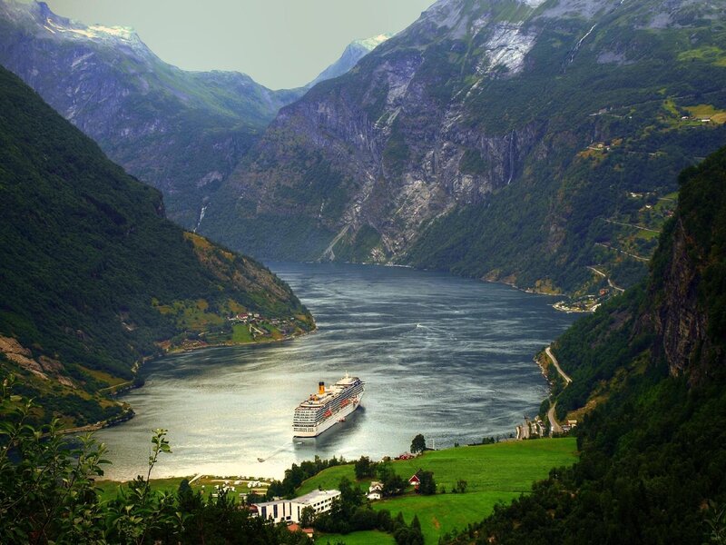 Cruise Ship in Fjord