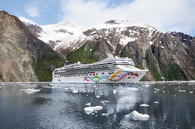 Cruise Ship in Fjord — White, Serene
