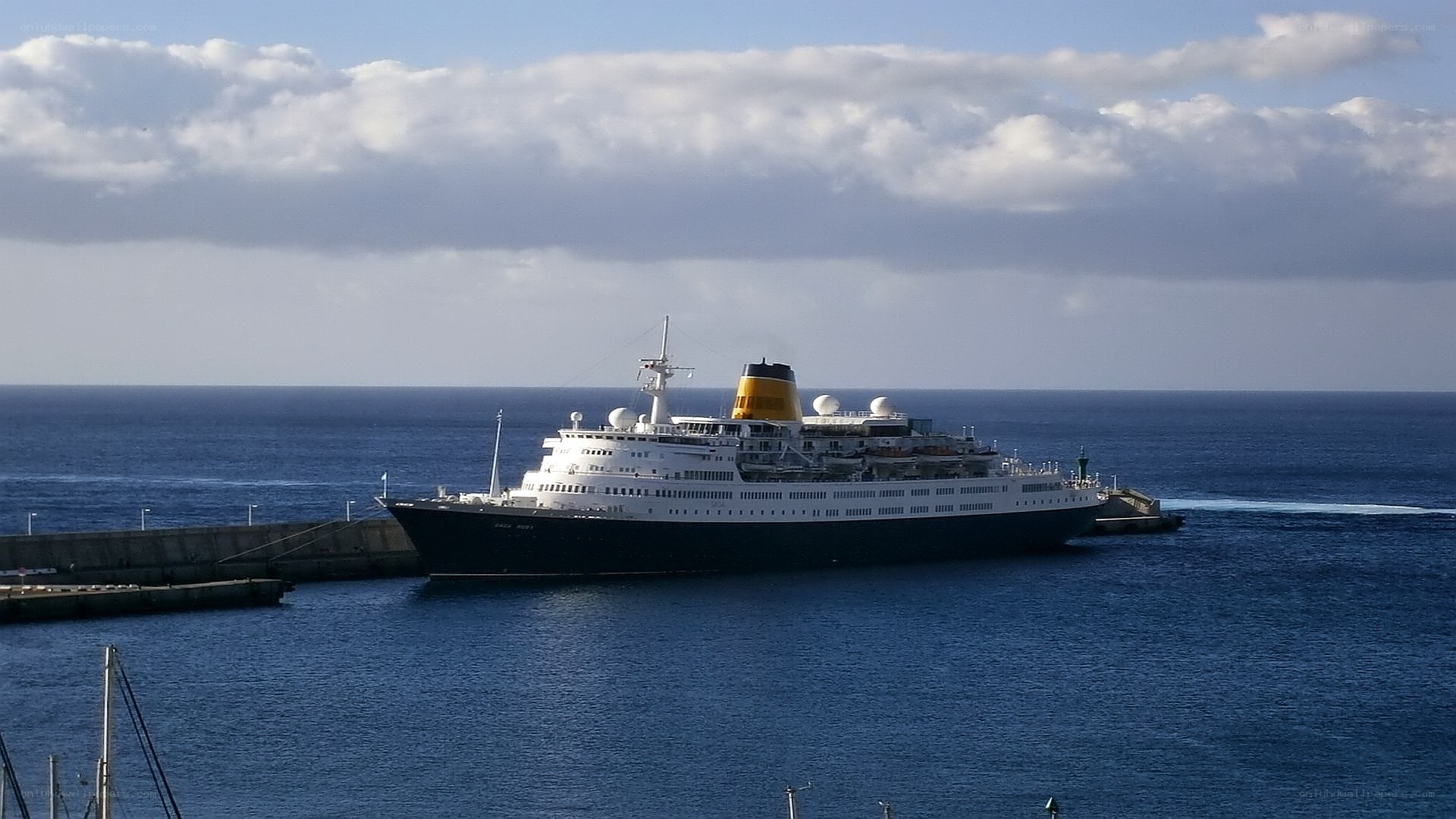 Cruise ship in harbor