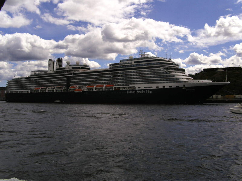 Cruise Ship in Harbor — Blue, Dramatic, Afternoon, Photograph