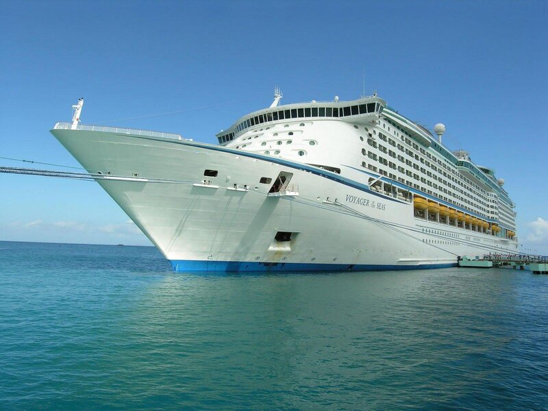 Cruise Ship in Harbor — Blue, Serene, Afternoon, Photograph, Ocean