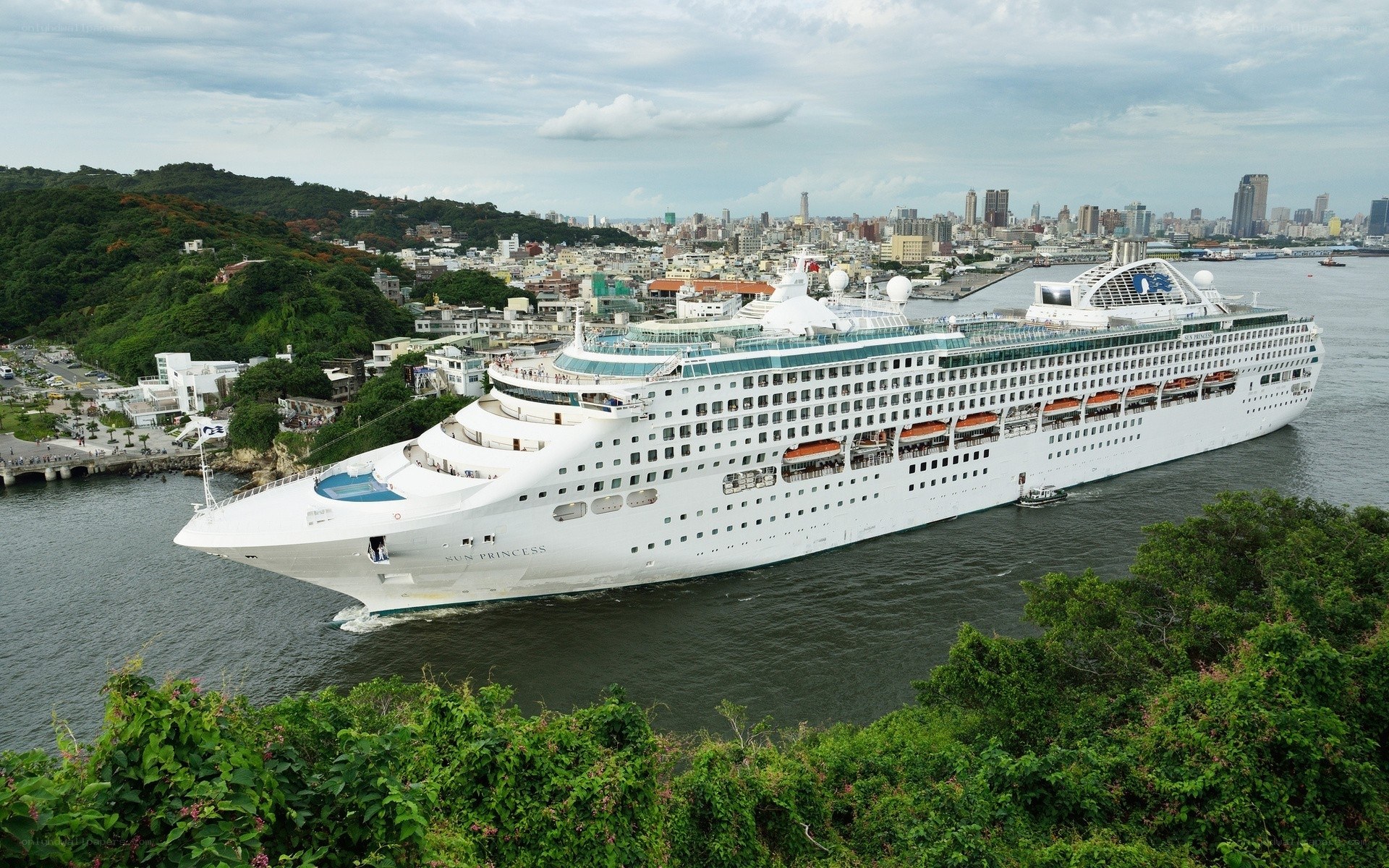 Cruise ship in harbor